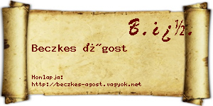 Beczkes Ágost névjegykártya